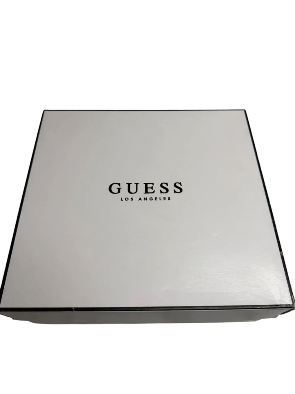Guess Zione Sandals Shoes Faux Patent Leather Platform Wedge White 10 NIB
